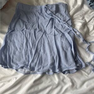 Brandy Melville Light Blue Patterned Mini Skirt